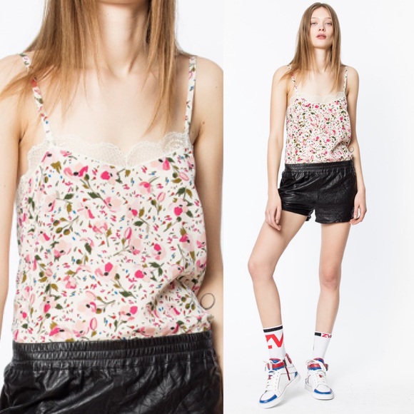 NWT Zadig & Voltaire Small Camel Print Floral - Picture 1 of 9